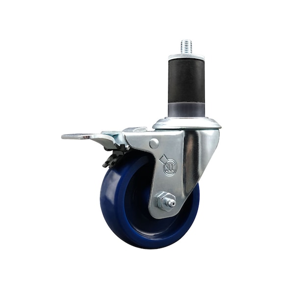 3.5'' SS Solid Poly Swivel 1-5/8'' Expanding Stem Caster Total Lock Brake